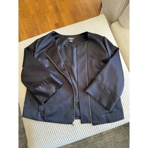 Kenneth Cole | Black Satin Asymmetrical Jacket